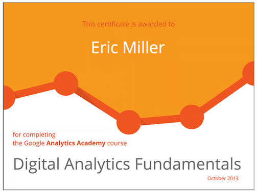 Google Analytics Fundamentals - Certificate